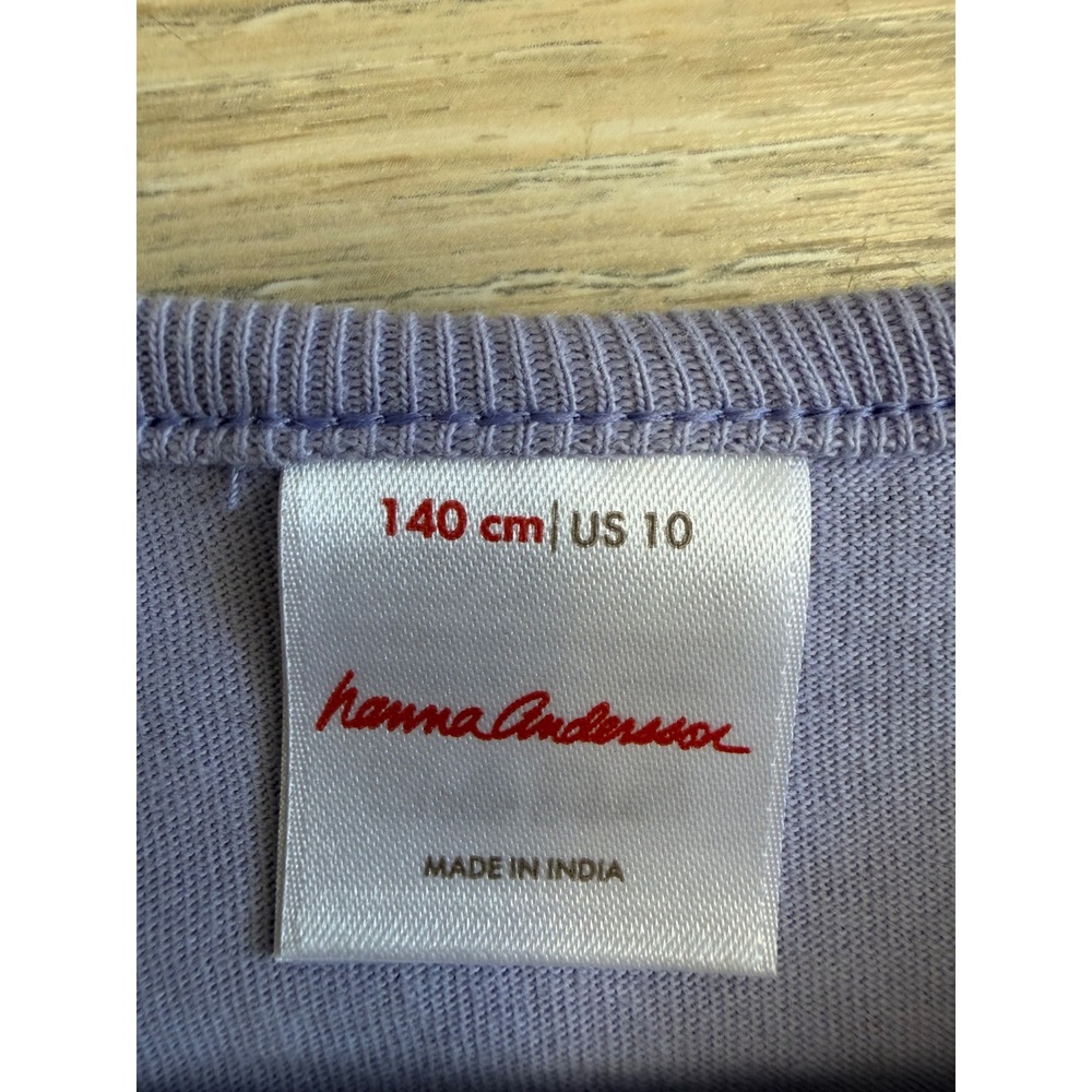 Hanna Andersson Girls Tiered Colorblock Dress Purple Green Red Cotton Sz 10 140 - Picture 3 of 4